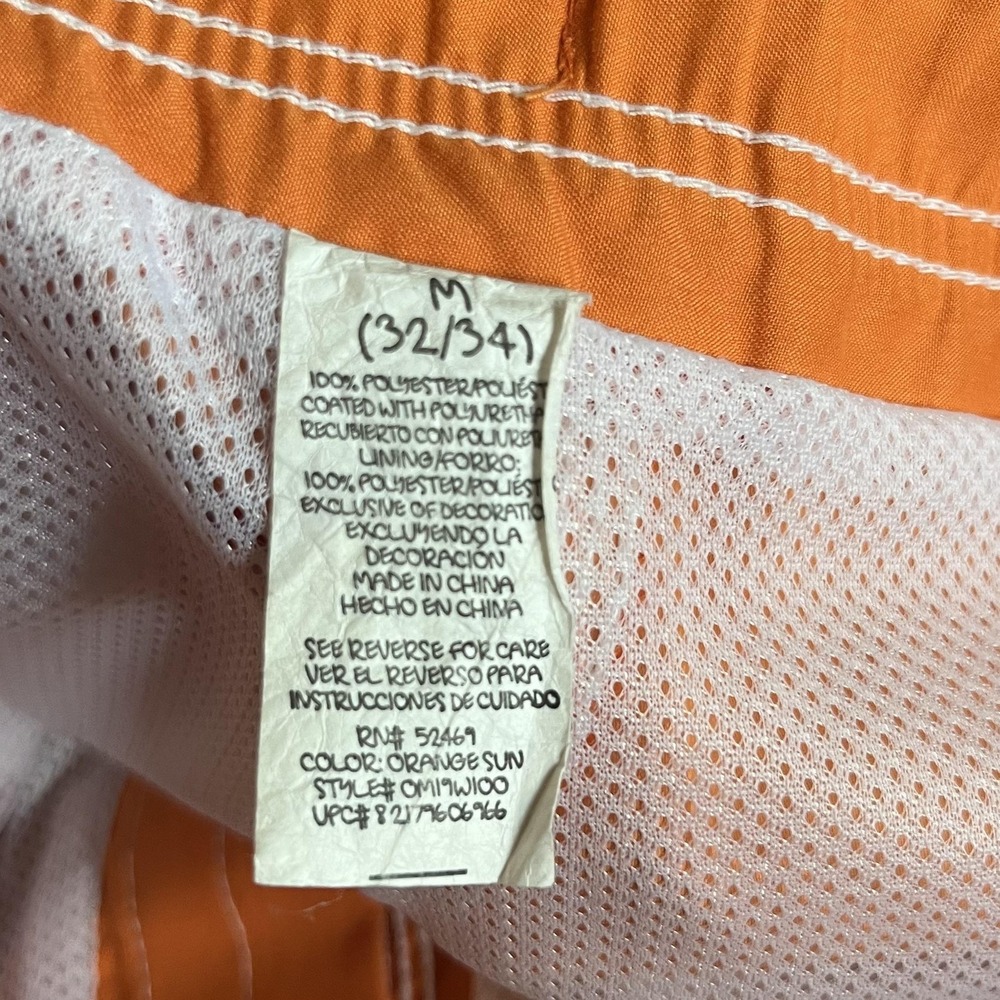 Op Swim Trunks Mens Medium Orange Cargo Lined Elastic Waist Pockets Surf - Picture 3 of 6